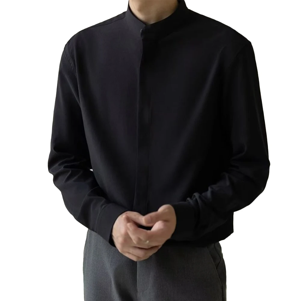 Stand Collar Blouse for Men Slim Fit Long Sleeve Shirts for Parties Travel and Weddings Multiple Color Options
Stand Collar Blouse for Men Slim Fit Long Sleeve Shirts for Parties Travel and Weddings Multiple Color Options