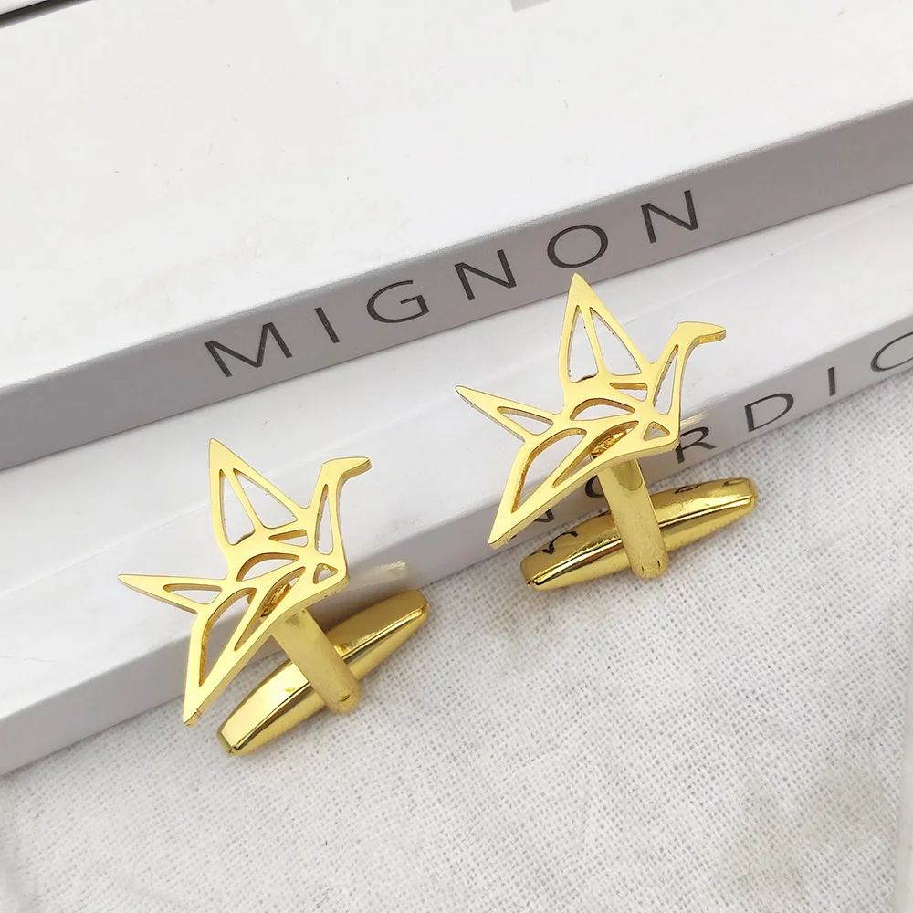 Paper Crane Shaped Men's Cuff-link Exquisite Design French Shirt Cufflink High Quality Stainless Steel Jewelry Father's Day Gift
Paper Crane Shaped Men's Cuff-link Exquisite Design French Shirt Cufflink High Quality Stainless Steel Jewelry Father's Day Gift