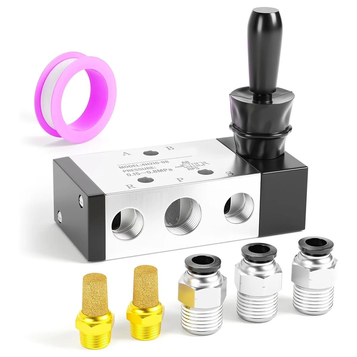 1/4Inch NPT 5 Way 3 Position Air Hand Lever Operated Valve Pneumatic Solenoid Valve Manual Control Push-Pull 4H210-08
1/4Inch NPT 5 Way 3 Position Air Hand Lever Operated Valve Pneumatic Solenoid Valve Manual Control Push-Pull 4H210-08