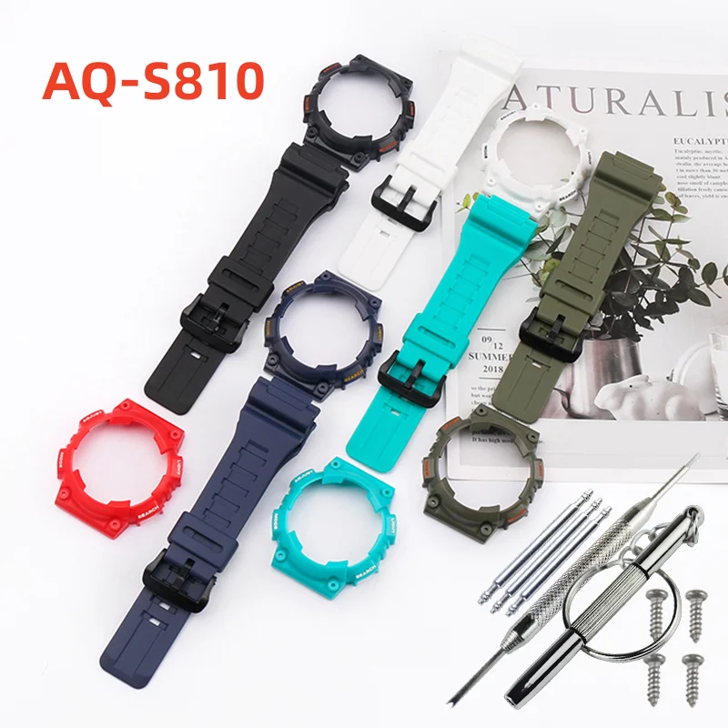 

Resin strap case Suitable for Casio AQ-S810W AQ-S810 Men's and women's watch strap watch accessories