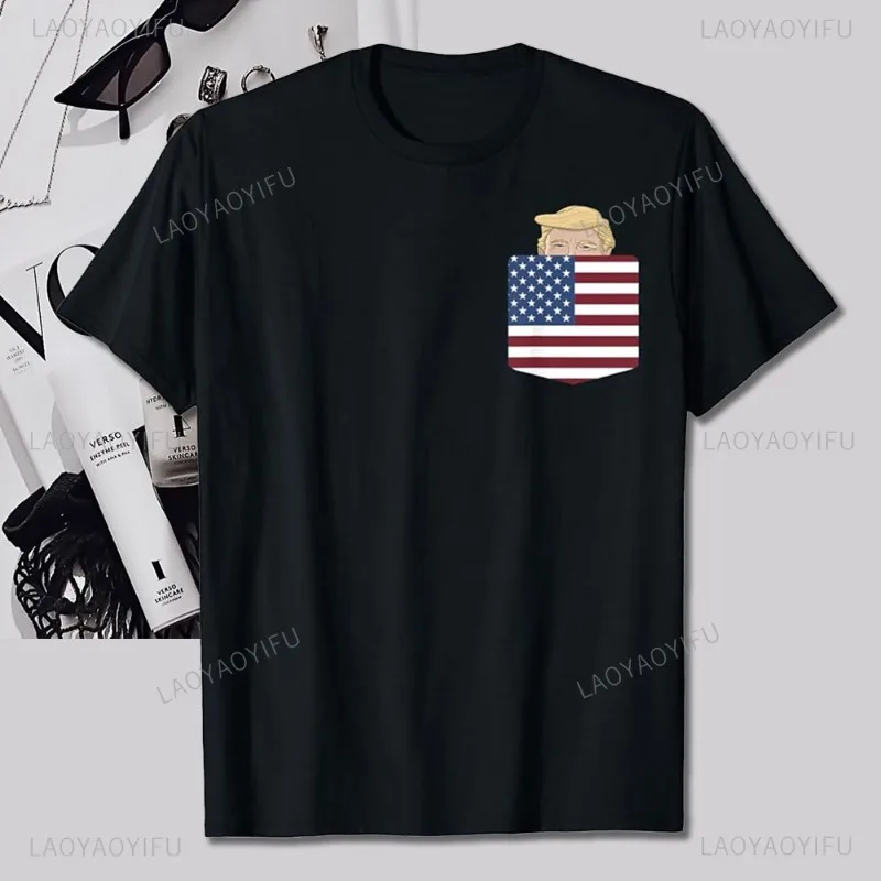 Хлопковые футболки с изображением Трампа в вашем кармане, США, Забавный Трамп на 2024, футболка с подглядывающим карманом, модная уличная одежда для мужчин и женщин с коротким рукавом
Хлопковые футболки с изображением Трампа в вашем кармане, США, Забавный Трамп на 2024, футболка с подглядывающим карманом, модная уличная одежда для мужчин и женщин с коротким рукавом