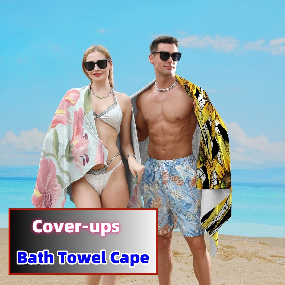 

Couple Surf Poncho Changing Towel Quick Dry Bath Cape Women Cover-ups Microfiber Swim Beach Blanket Beachrope Swimwear For Men