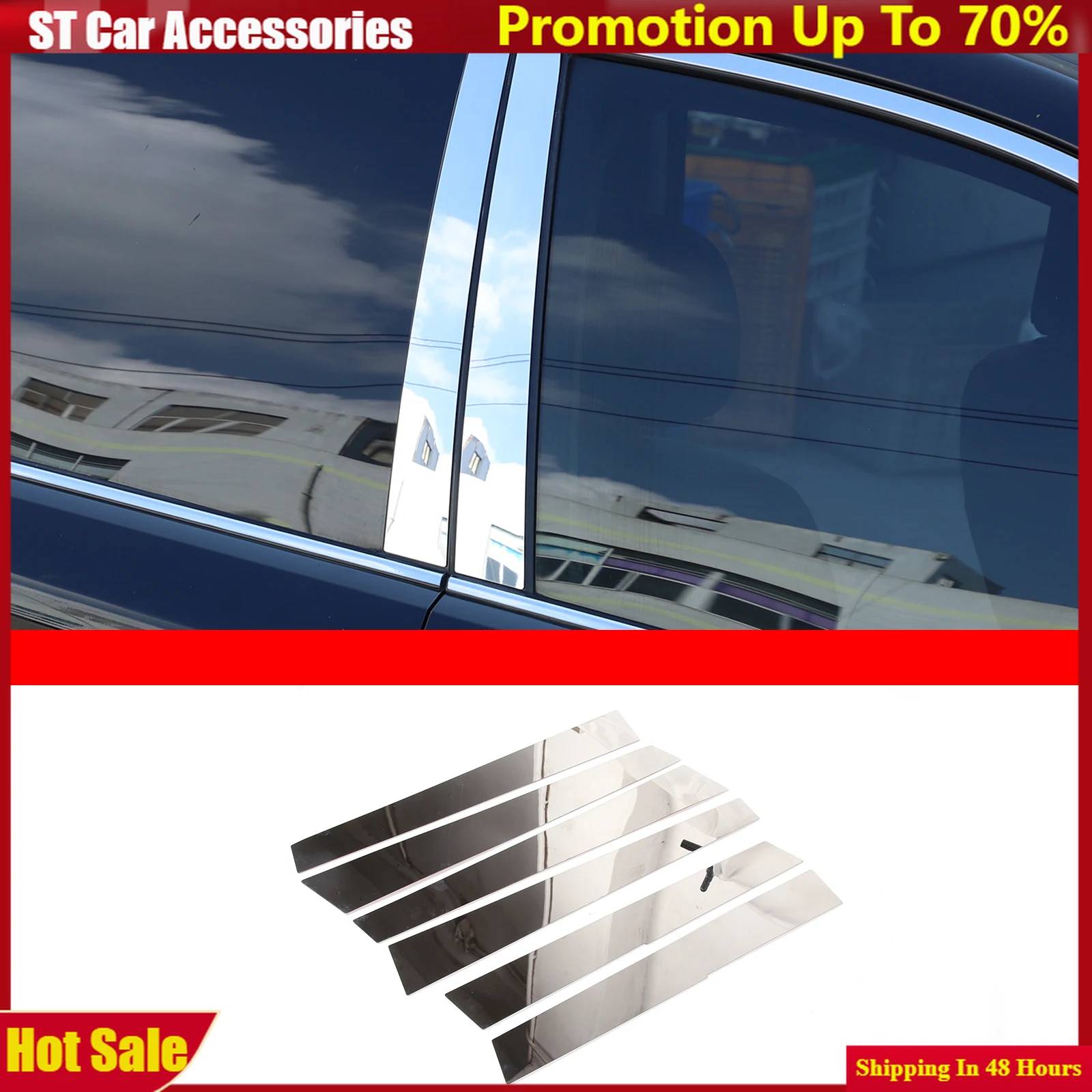 

For Subaru Forester 2013-2018 Stainless Steel Center Pillar Trim Car Window Cover Decoration Sticker Car Accessories