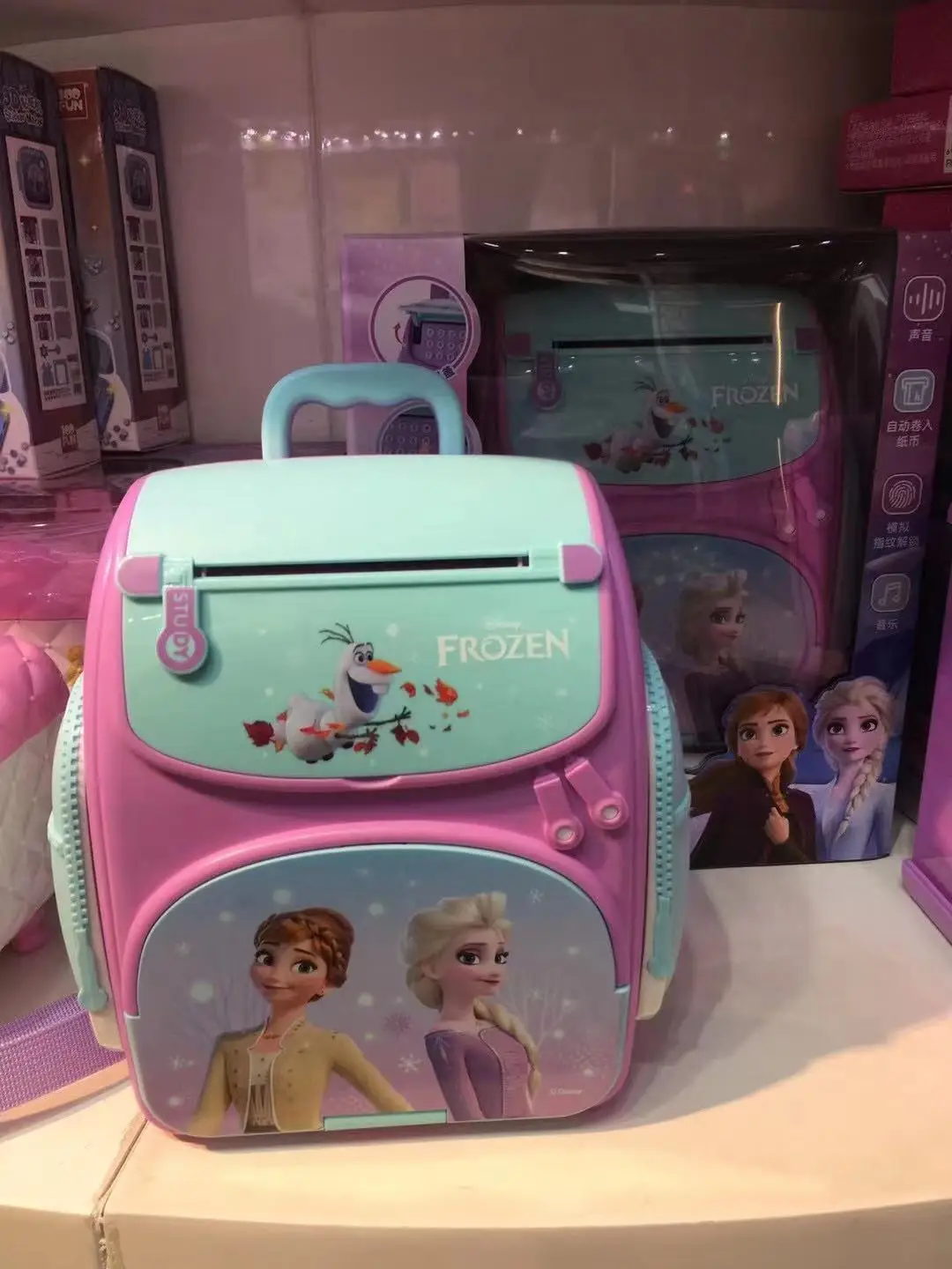 

Disney girls frozen 2 fingerprint bank Backpack princess elsa password box storage box girl gift Creativity toy