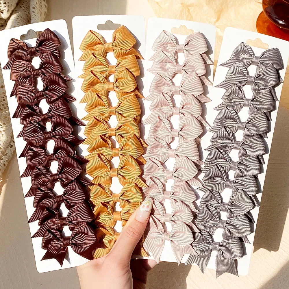 10Pcs/Set Solid Color Hairpins for Kids Grosgrain Ribbon Bows Hair Clips Boutique Handmade Headwear Girls Baby Hair Accessories
10Pcs/Set Solid Color Hairpins for Kids Grosgrain Ribbon Bows Hair Clips Boutique Handmade Headwear Girls Baby Hair Accessories