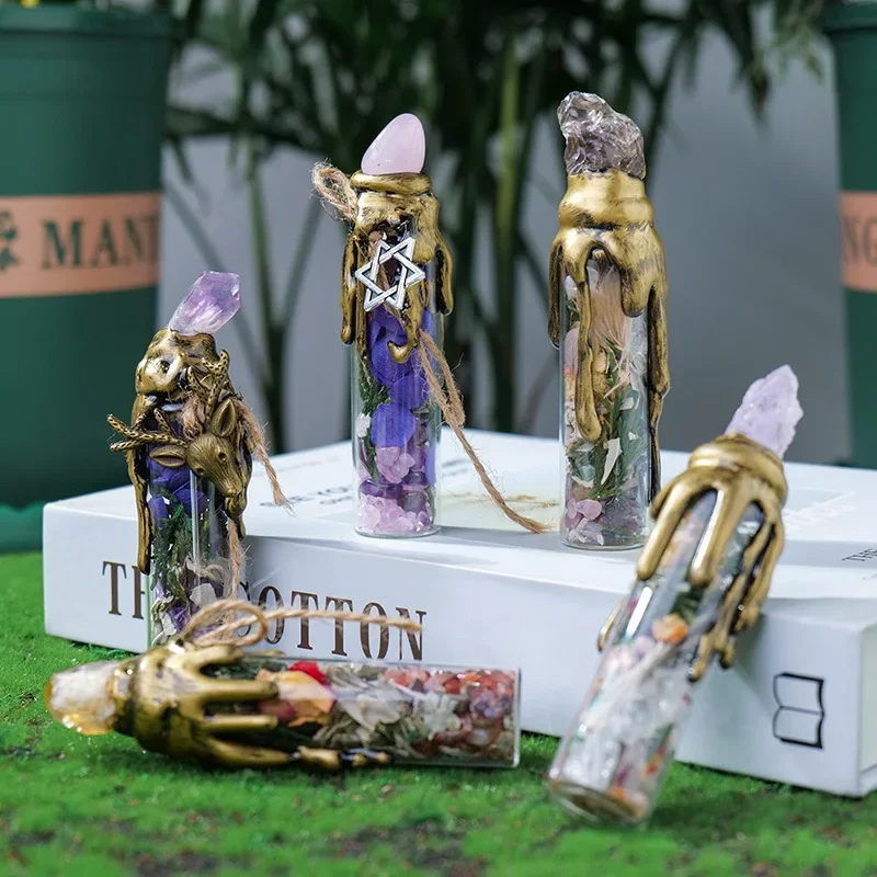 Natural Crystal Raw Stone Energy Bottle Amethyst Stone Wishing Bottle Halloween Decorative Drifting Bottle Decoration
Natural Crystal Raw Stone Energy Bottle Amethyst Stone Wishing Bottle Halloween Decorative Drifting Bottle Decoration