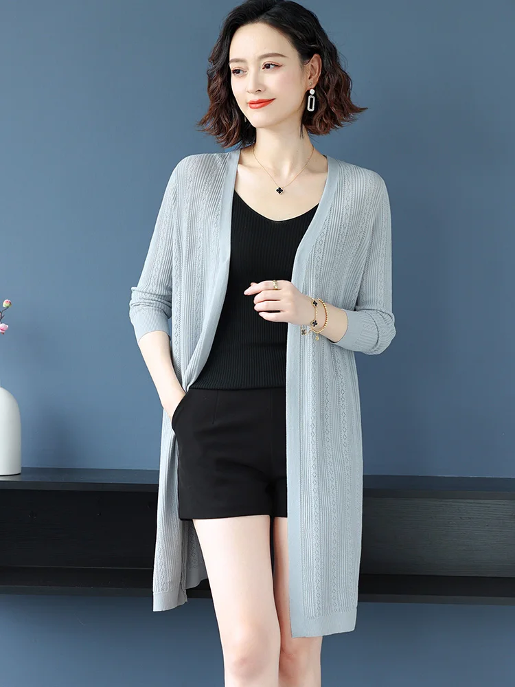 

Hollow Cardigan Sweater Women New Spring Women Clothing Solid Sweater Knitwear Cardigans
