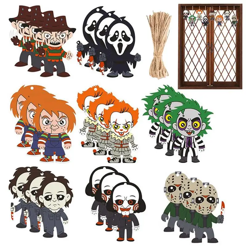 Ужасные украшения для рождественской елки, деревянное украшение для Хэллоуина, аксессуары для интерьера автомобиля, украшение для Хэллоуина ужасное
Ужасные украшения для рождественской елки, деревянное украшение для Хэллоуина, аксессуары для интерьера автомобиля, украшение для Хэллоуина ужасное