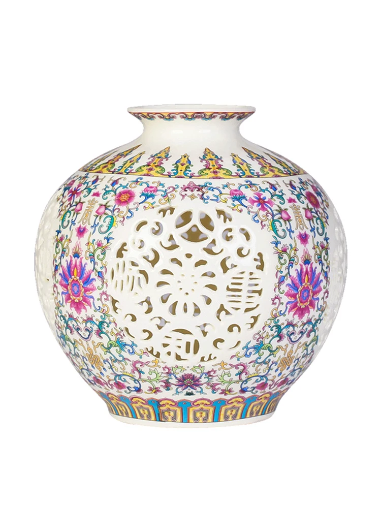 Jingdezhen Ceramic Vase Pomegranate Bottle Decoration Porcelain New Chinese Style Home Living Room Curio Shelves Porcelain Decor
Jingdezhen Ceramic Vase Pomegranate Bottle Decoration Porcelain New Chinese Style Home Living Room Curio Shelves Porcelain Decor