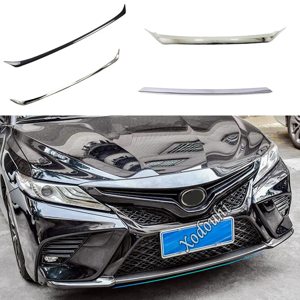 

Body Bumper Engine ABS Chrome Trim Front Bottom Grid Grill Grille Edge Panel For Toyota Camry XV70 2018 2019 2020 2021 2022 2023