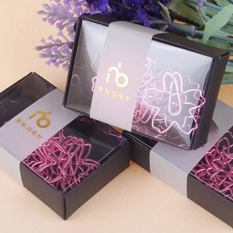 

12pcs/lot TOP QUALITY Plated Pink Paper Clips Sakura Paper Needle Bookmark Metal Memo Clip Stationery Cherry Blossoms Box Clips