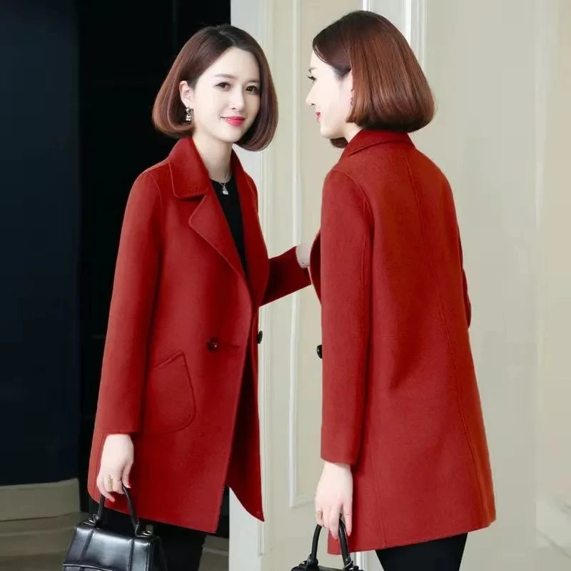 Wool Coat Women's 2023 New Autumn Winter Windbreaker Jacket Korean With Thick Temperament Outerwear Long Woolen Jackets Female 
Wool Coat Women's 2023 New Autumn Winter Windbreaker Jacket Korean With Thick Temperament Outerwear Long Woolen Jackets Female