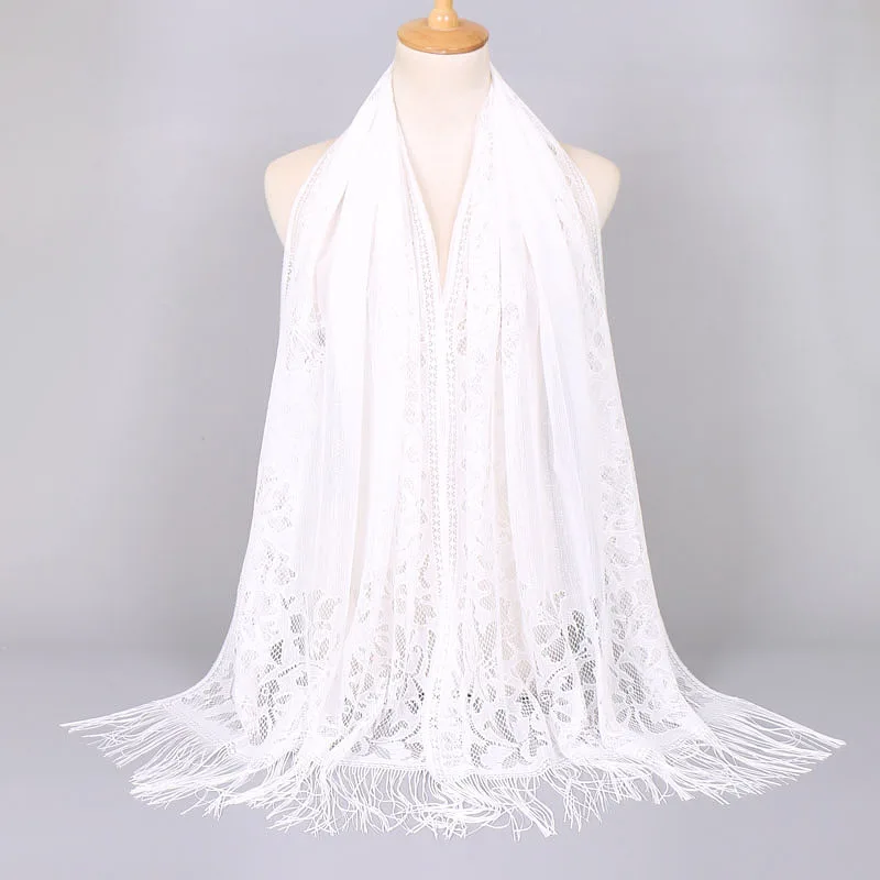New nylon hollow monochrome breathable tassel scarf factory source versatile fashion long scarf
New nylon hollow monochrome breathable tassel scarf factory source versatile fashion long scarf