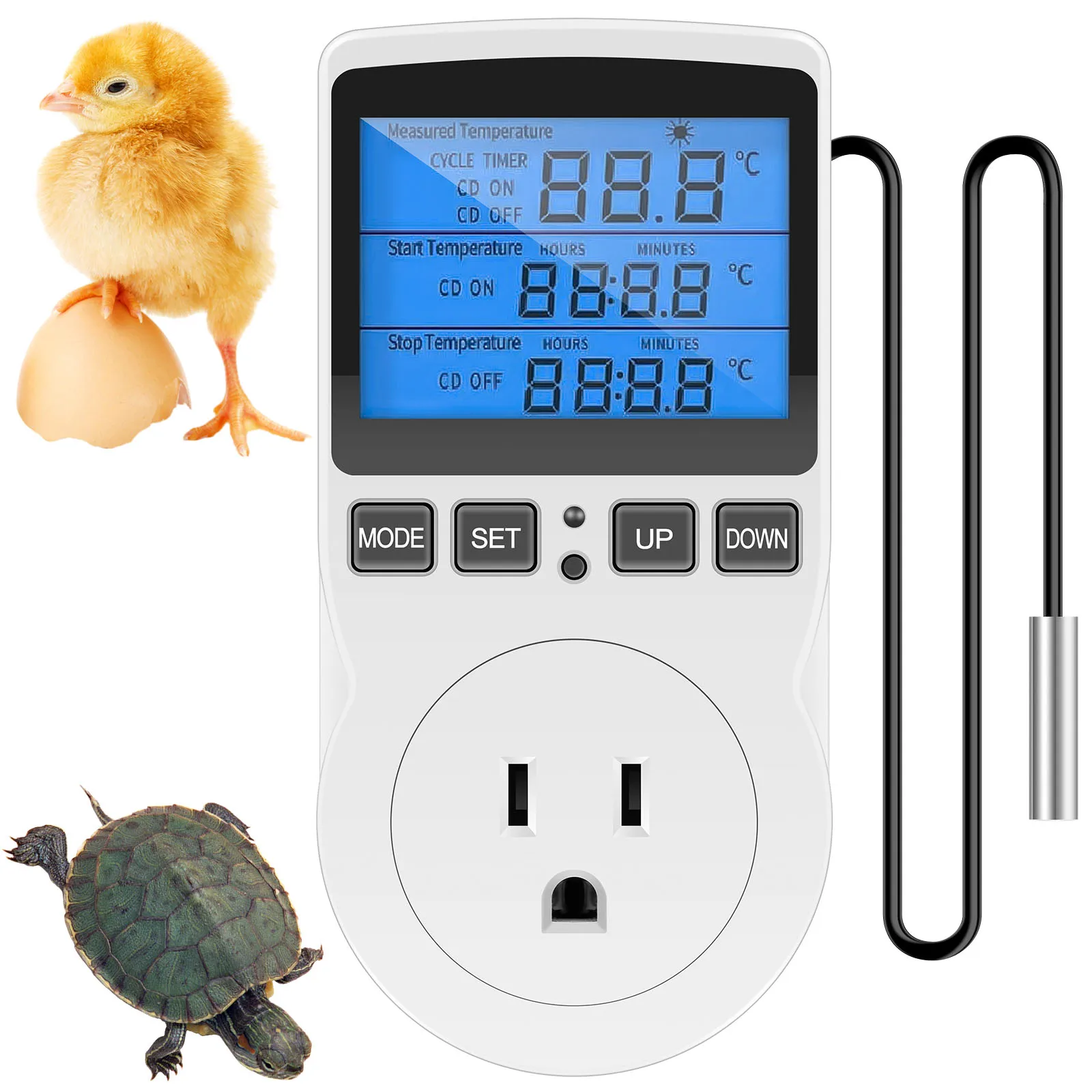 Temperature Controller Socket Digital Temperature Controller 1800W 15A/120V LCD Display Timer Socket Digital Thermostat
Temperature Controller Socket Digital Temperature Controller 1800W 15A/120V LCD Display Timer Socket Digital Thermostat