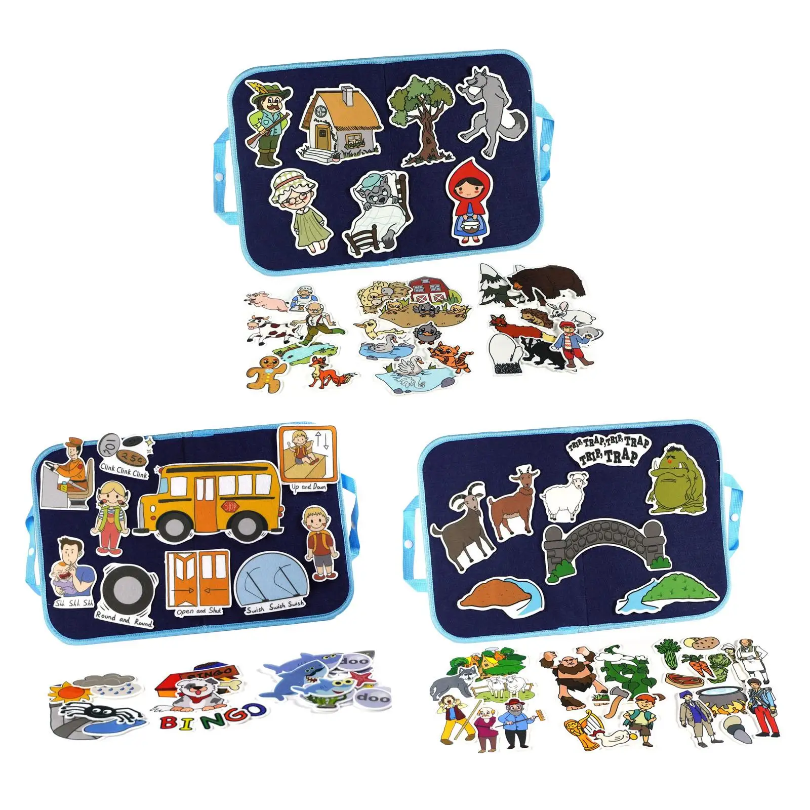 

Felt Story Board Preschool Activity Playset Sensory Kindergarten Travel Toy Valentine's Day Gifts for Kids Folding and Portable