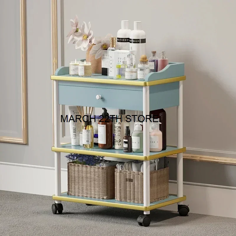 

Nordic Household Manicure Store Salon Trolleys Light Luxury Commercial Furniture Tool Carts Modern Minimalist Storage Trolley