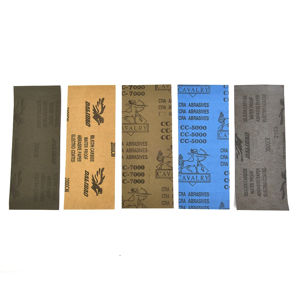 5pcs Silicon Carbide Sandpaper Soft Paper Base 2000 2500 3000 5000 7000 Grit Wet And Dry For Paint Varnish Filler Car Repair
5pcs Silicon Carbide Sandpaper Soft Paper Base 2000 2500 3000 5000 7000 Grit Wet And Dry For Paint Varnish Filler Car Repair