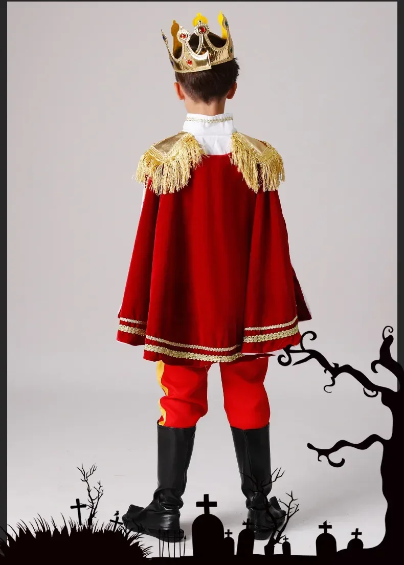 

2024 New MINISO Kids Prince Charming Costume for Children Halloween Cosplay The King Costumes Fantasia European Royalty Clothing