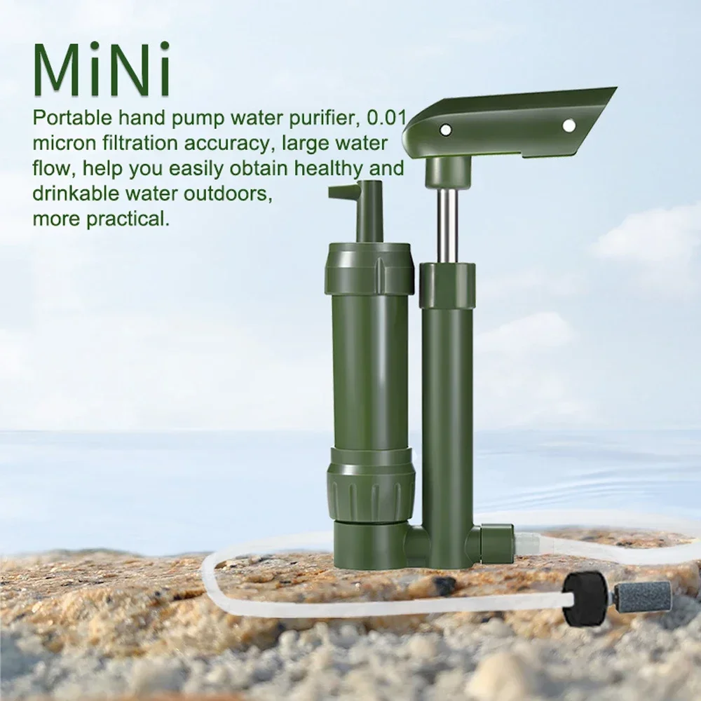 

Portable Water Purification System Outdoor Water Filtration Purifier Water Filter Pump for Hiking Camp Survival Emergency Tool