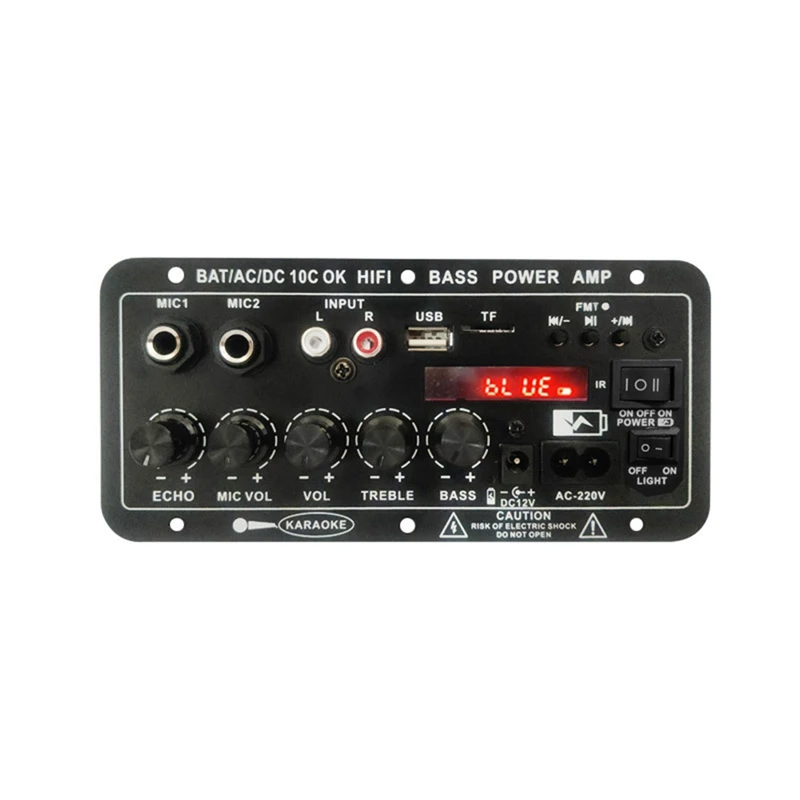 Bluetooth Audio Amplifier 30-120W Subwoofer Dual Microphone AMP Module With Display For Speaker 12/24V/220V, EU Plug
Bluetooth Audio Amplifier 30-120W Subwoofer Dual Microphone AMP Module With Display For Speaker 12/24V/220V, EU Plug