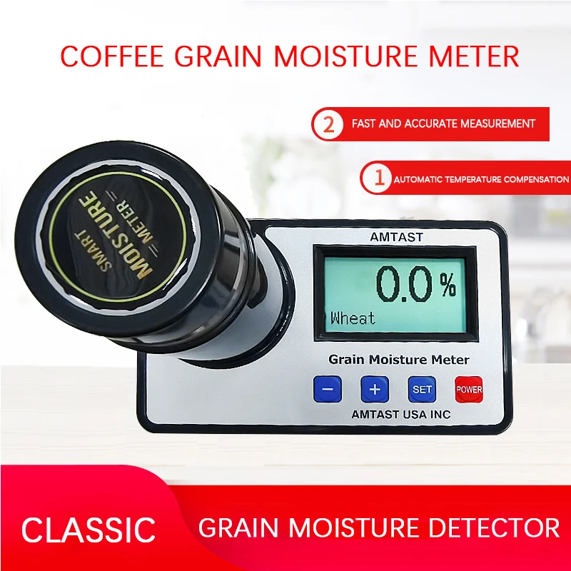Grain Moisture Meter for 14 Kinds Grains Smart Moisture Tester Digital Display Coffee Cocoa Beans Wheat Corn Moisture Analyzer
Grain Moisture Meter for 14 Kinds Grains Smart Moisture Tester Digital Display Coffee Cocoa Beans Wheat Corn Moisture Analyzer