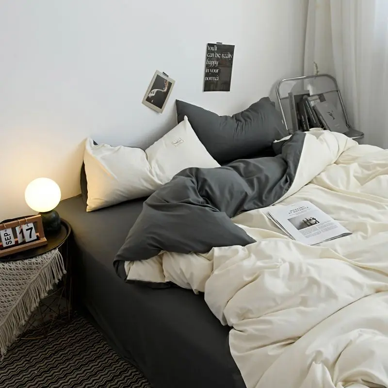 Cotton Duvet Cover - Thread Count Sateen Weave 3 Piece Bedding Set, Quilt Cover and Two Pillow Shams with Button Closure and Cor
Cotton Duvet Cover - Thread Count Sateen Weave 3 Piece Bedding Set, Quilt Cover and Two Pillow Shams with Button Closure and Cor