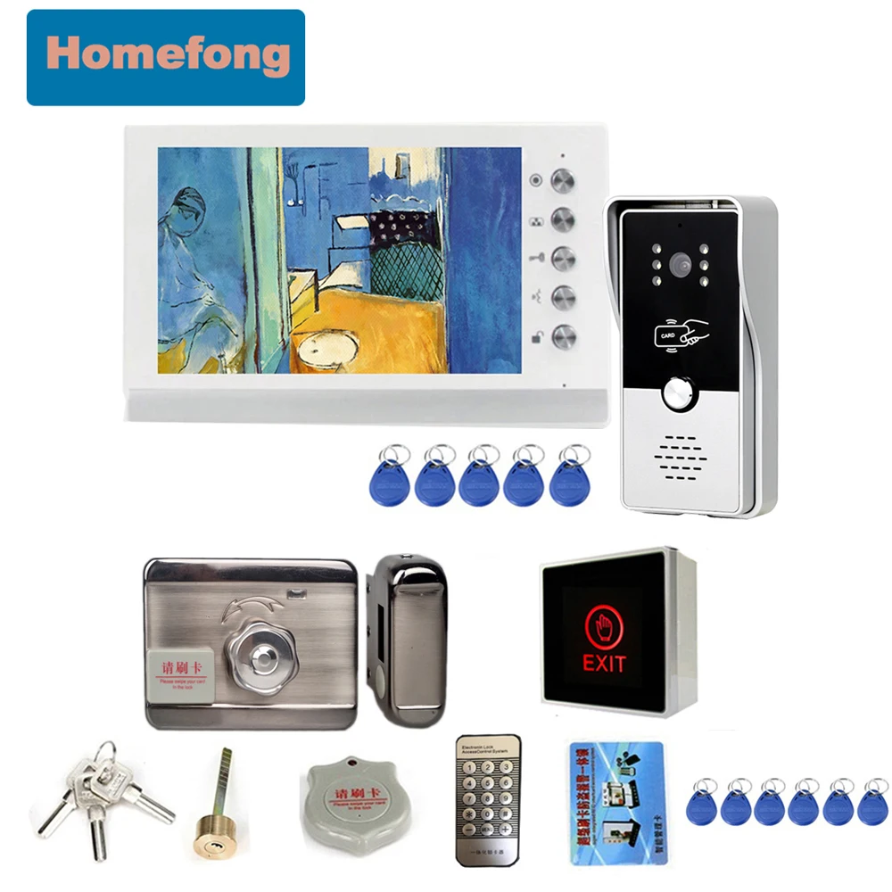 

Homefong Video Intercom 7 Inch RFID Video Door Phone Doorbell With Camera Electronic Lock Unlock Talk Access Control Night