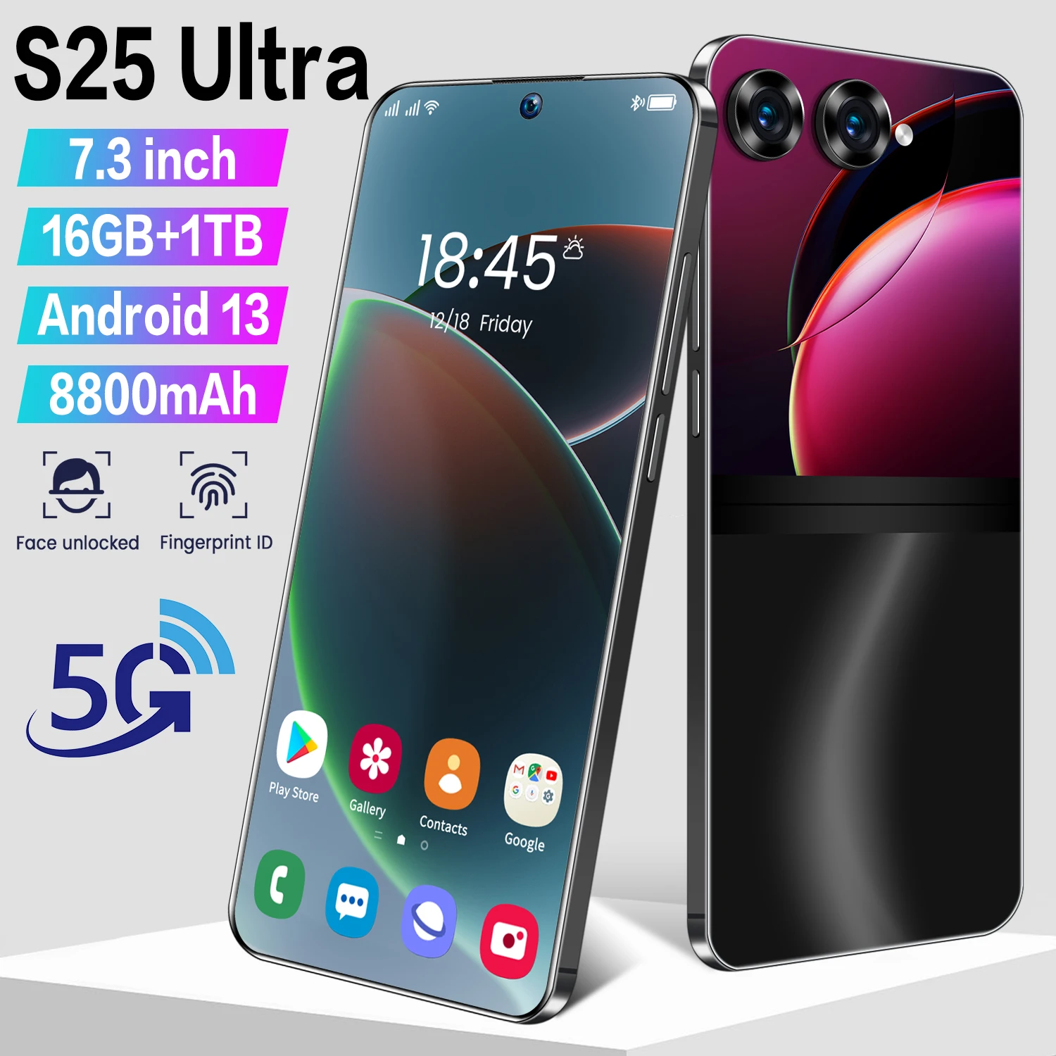 

Смартфон S25 Ultra, 7,3 дюйма, 16 + 1 ТБ, 48 + 72 МП, 8800 мАч