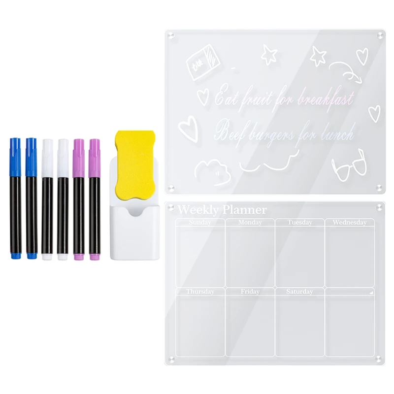 2PCS Clear 16X12in Acrylic Magnetic For Fridge,Clear Board Dry Erase Fridge For Reusable Planner With Dry Erase Markers
2PCS Clear 16X12in Acrylic Magnetic For Fridge,Clear Board Dry Erase Fridge For Reusable Planner With Dry Erase Markers