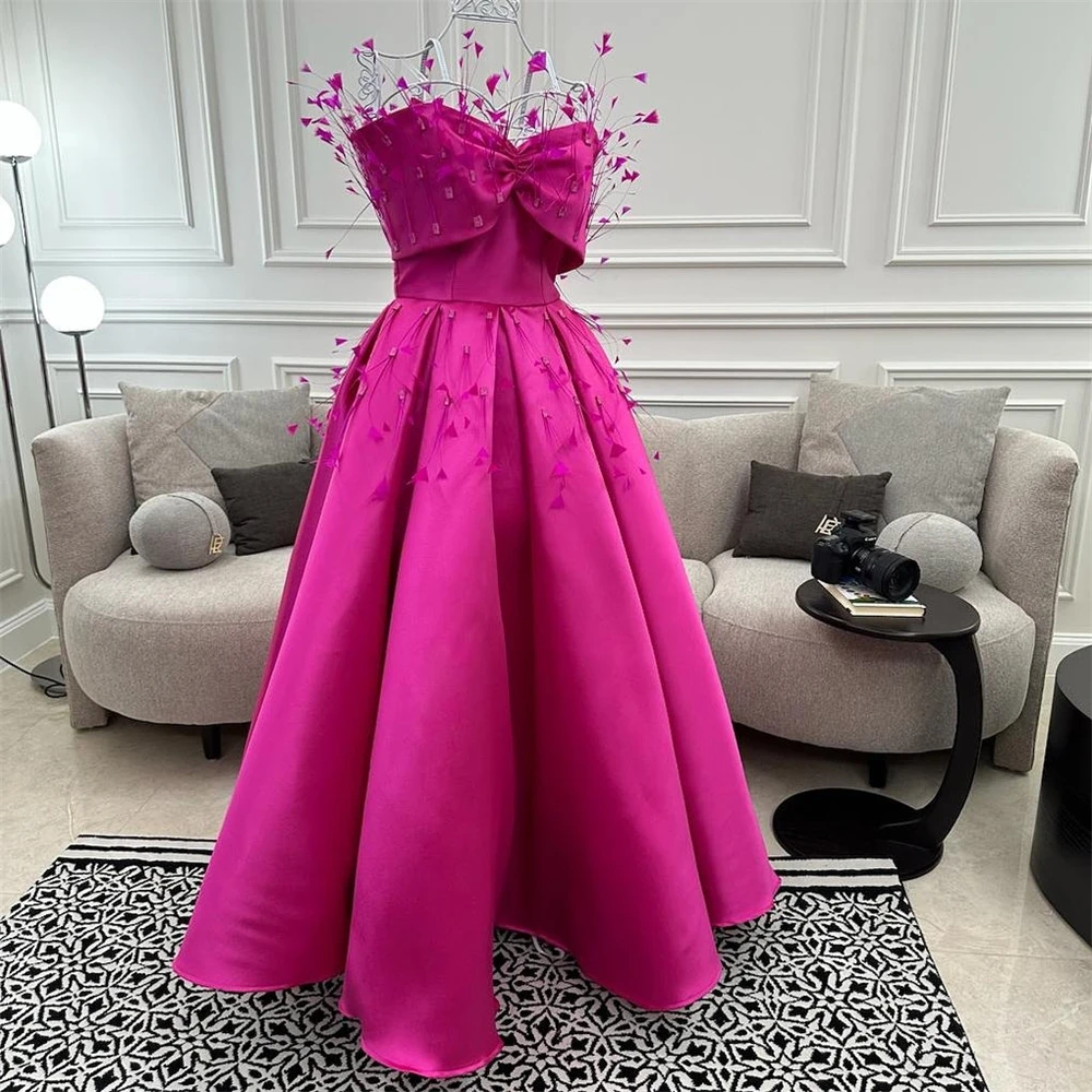 

Ball Dress Evening Saudi Arabia Jersey Applique Draped Clubbing Ball Gown Strapless Bespoke Occasion Gown Long Dresses
