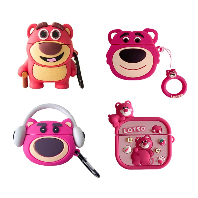 

3D Cartoon Bluetooth Earphone Silicone Case For Airpods 1/2/3/Pro Protect Cover Cute Lotso Bear Headset Cases For Air pods Pro 2