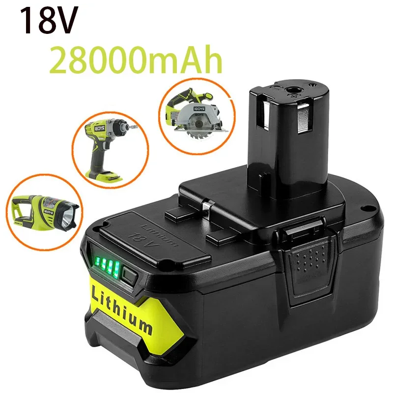 

18V 28000mAh High Capacity Lithium-ion Battery Suitable for Ryobi Hot P108 RB18L40 Rechargeable Battery Pack Power Tool Battery