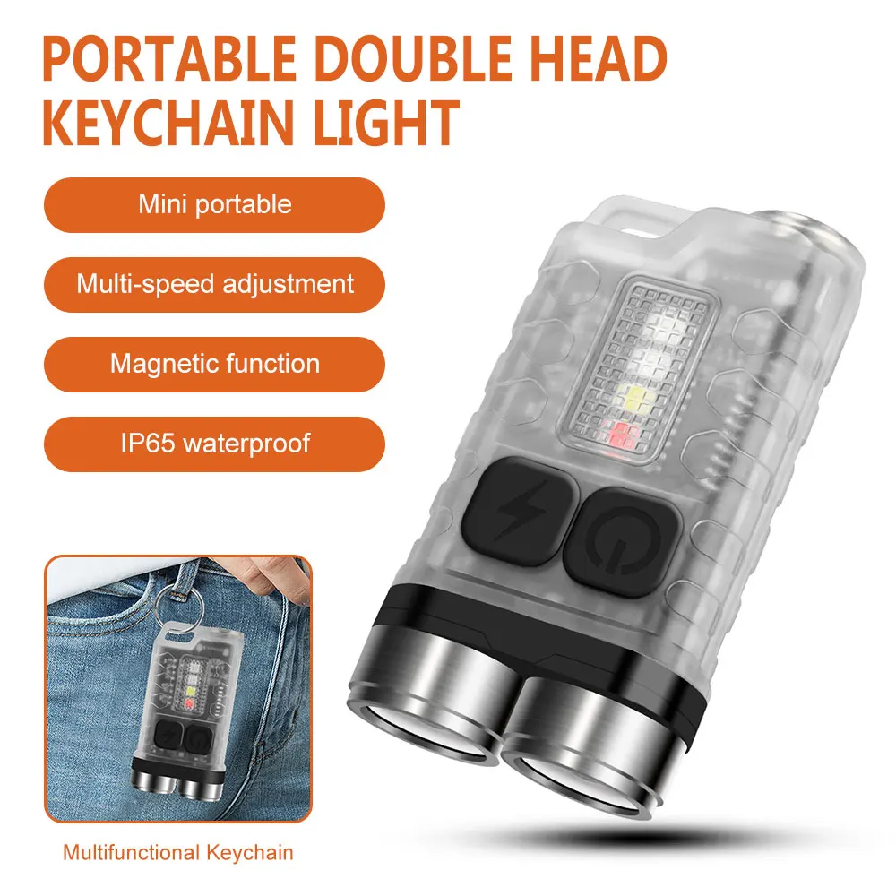 V3 LED Keychain Portable Flashlight XPG Work Light Type-C Rechargeable Mini Torch with Magnet UV Camping Pocket Lantern
V3 LED Keychain Portable Flashlight XPG Work Light Type-C Rechargeable Mini Torch with Magnet UV Camping Pocket Lantern