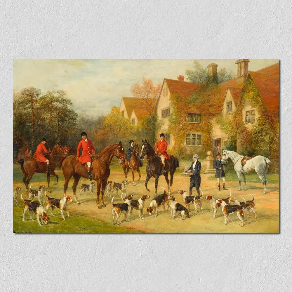 

Animal Art Oil Painting landscapes Heywood Hardy A Narrow Miss at the Crossroads horses Paintings Hand painted