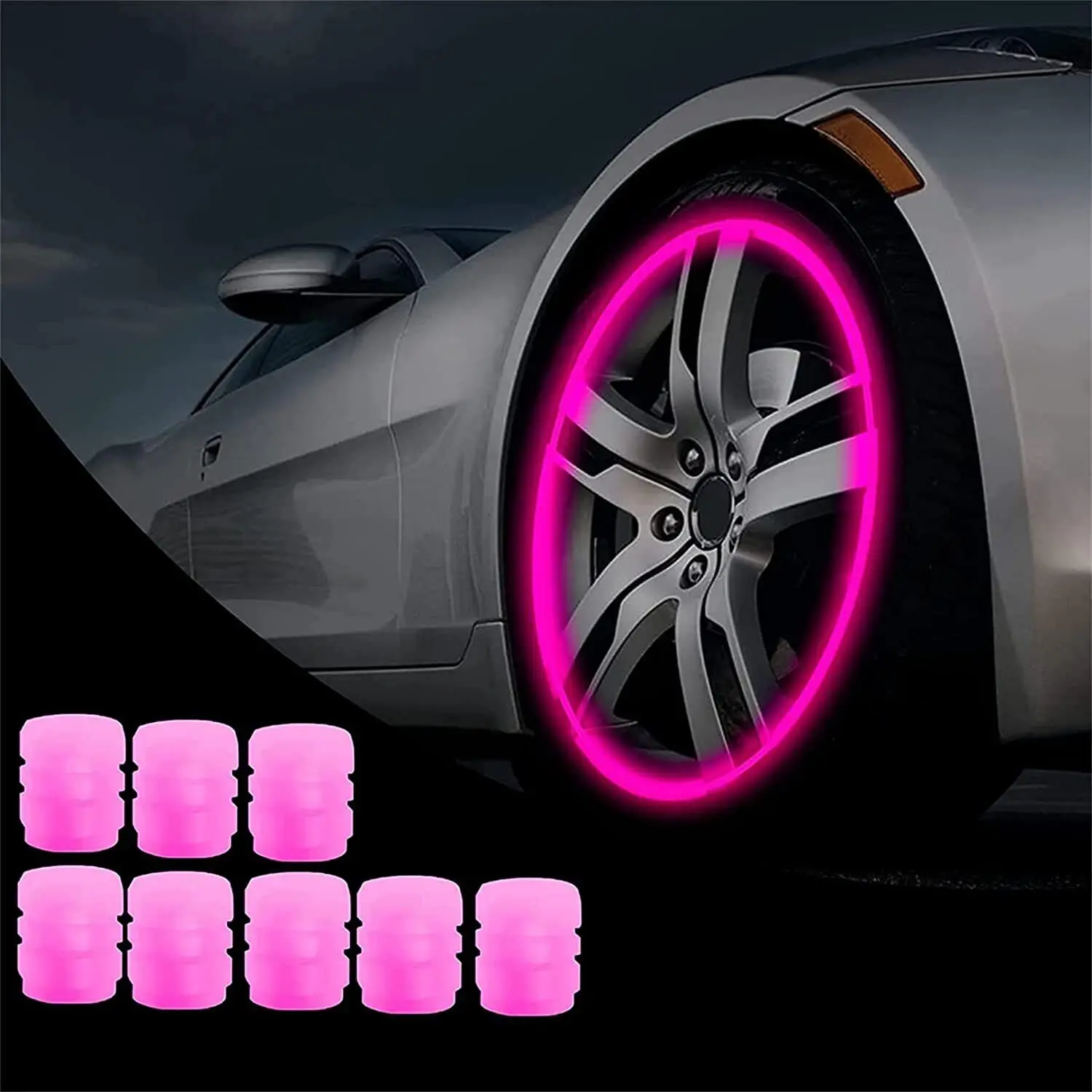 

8PCS Car Auto Wheel Tire Tyre Air Valve Stem LED Light Caps Cover Accessories