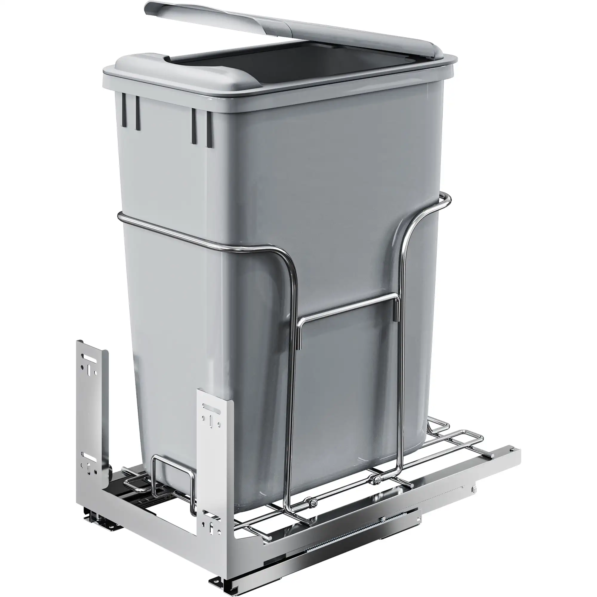 Dextrus 32 Quart Pull-Out Trash Can Recycling Bin with Lid for 14.2" W x 22" D x 24.8" H Minimum Cabinets
Dextrus 32 Quart Pull-Out Trash Can Recycling Bin with Lid for 14.2" W x 22" D x 24.8" H Minimum Cabinets