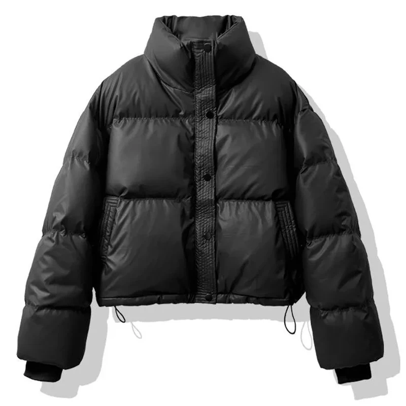 Winter Thick Warm Short Parkas Women Fashion Pu Leather Crop Puffer Jacket Female Elegant Zipper Long Sleeve Loose Down Coats
Winter Thick Warm Short Parkas Women Fashion Pu Leather Crop Puffer Jacket Female Elegant Zipper Long Sleeve Loose Down Coats