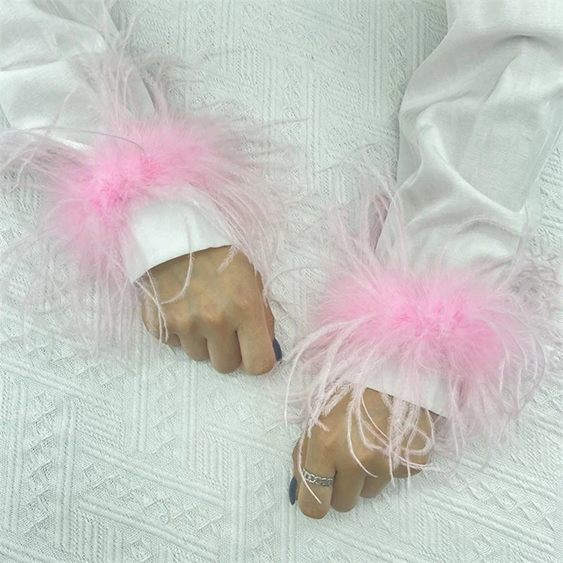 Women Real Fur Ostrich Feather Cuffs 2022 Fashion Solid Color Fur Sleeve Cuff Hair Accessories Anklet Bracelet Fur Feather Cuffs
Women Real Fur Ostrich Feather Cuffs 2022 Fashion Solid Color Fur Sleeve Cuff Hair Accessories Anklet Bracelet Fur Feather Cuffs