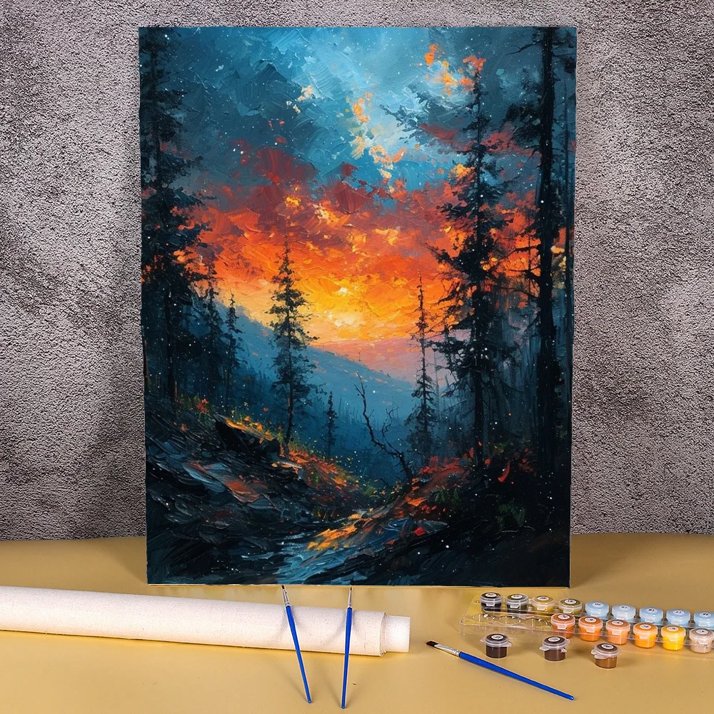 Sunset Forest DIY Oil Painting Package Paint By Number Kit Picture For Adults Kids Arts Craft For Home Wall Decor 50x70 Pintura
Sunset Forest DIY Oil Painting Package Paint By Number Kit Picture For Adults Kids Arts Craft For Home Wall Decor 50x70 Pintura