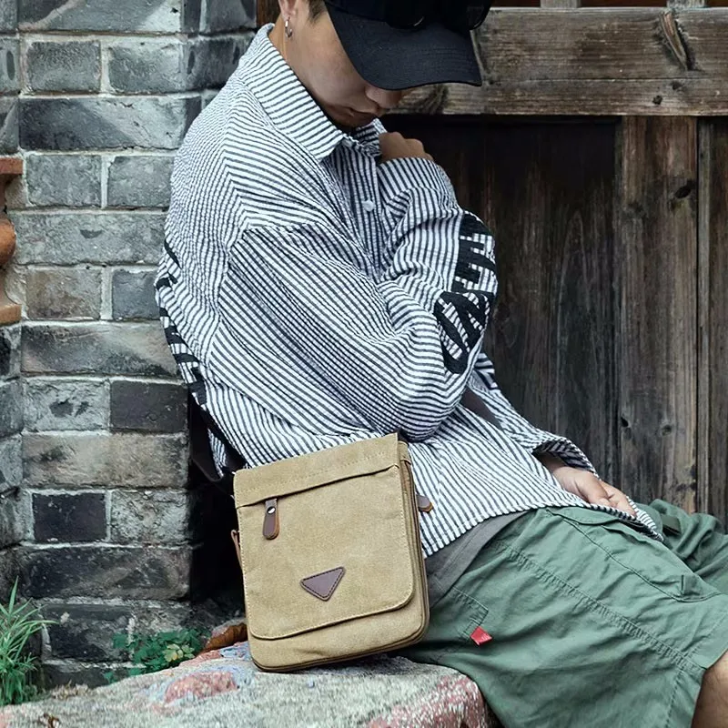 Mini Canvas Shoulder Bags for Men Solid Colors Messenger Strong Fabric Vintage Style Crossbody Bags 2023 New Design
Mini Canvas Shoulder Bags for Men Solid Colors Messenger Strong Fabric Vintage Style Crossbody Bags 2023 New Design
