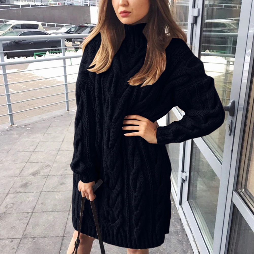 New Womens Knitted Round Neck Loose Fitting Chunky Cable Jumper Dress Ladies Turtleneck Long Sweater Bodycon Ladies Sweaters
New Womens Knitted Round Neck Loose Fitting Chunky Cable Jumper Dress Ladies Turtleneck Long Sweater Bodycon Ladies Sweaters