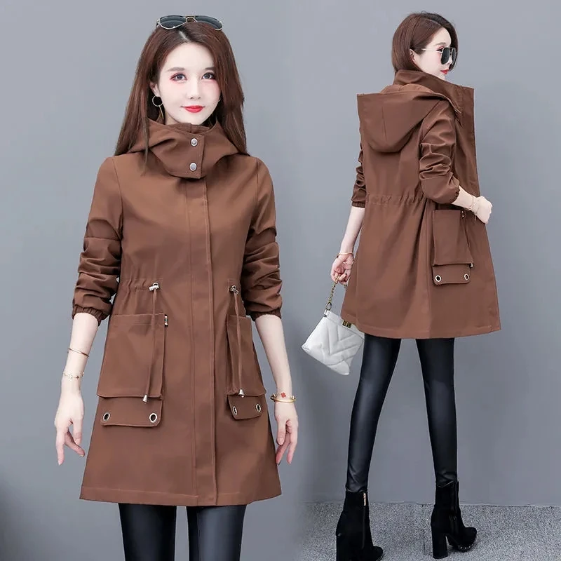 Spring Autumn Women's Trench Coat Women's Mid-length Windbreaker 2023 New Korean Slim Hooded Casual Jacket Women's Coa
Spring Autumn Women's Trench Coat Women's Mid-length Windbreaker 2023 New Korean Slim Hooded Casual Jacket Women's Coa