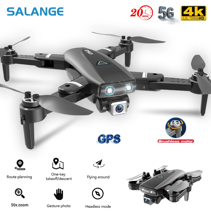 

S167 Pro GPS 4K Drone Profesional Dual HD Camera Dron Brushless Motor Flight 20 Mins RC Helicopter FPV Foldable Quadcopter Toys