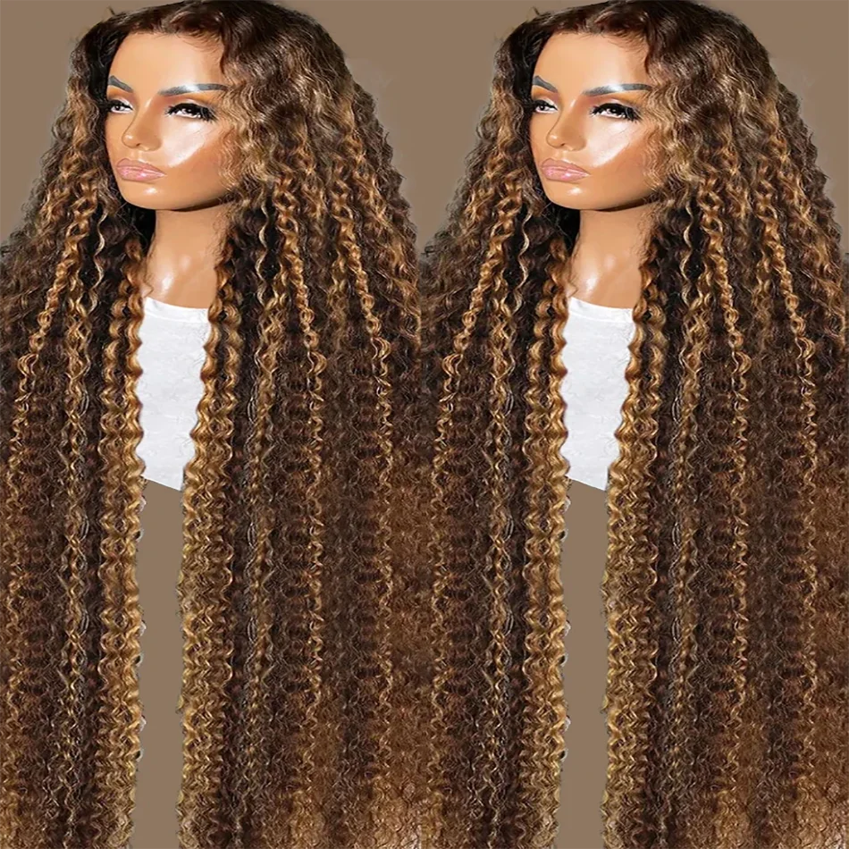 

250 плотность 4/27 хайлайтер 7x5 HD глубокая волна без клея натуральные волосы парик вьющиеся бразильские кружевные фронтальные парики для женщин без клея 32 дюйма