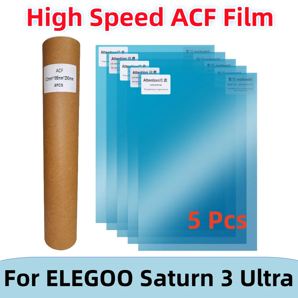 

5Pcs ACF Film 10 Inch 290*195mm for Saturn 3 Ultra 12K 0.3mm UV Resin 3D Printers Release Films ACF Sheet LCD SLA