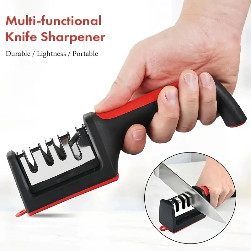 

Hangable/Handheld New Home Kitchen 3/4 Stage Quick Sharpener Household 3-in-1 Multifunctional Knife Sharpening Tool
