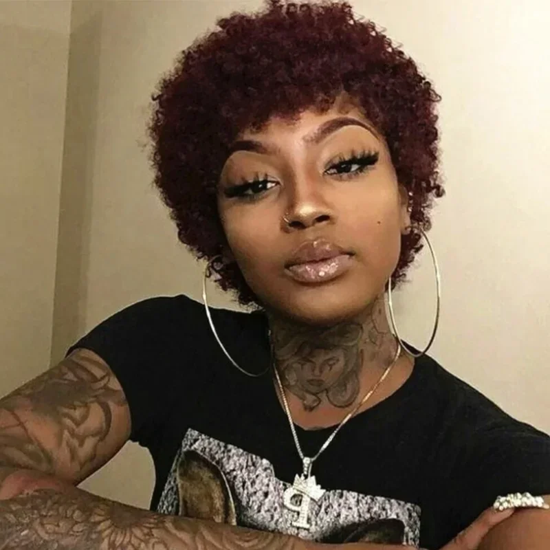 Fluffy Cut Short Curly Human Hair Wigs With Bangs Afro Kinky Curly Wig Brazilian Real Hair Fashion
Fluffy Cut Short Curly Human Hair Wigs With Bangs Afro Kinky Curly Wig Brazilian Real Hair Fashion