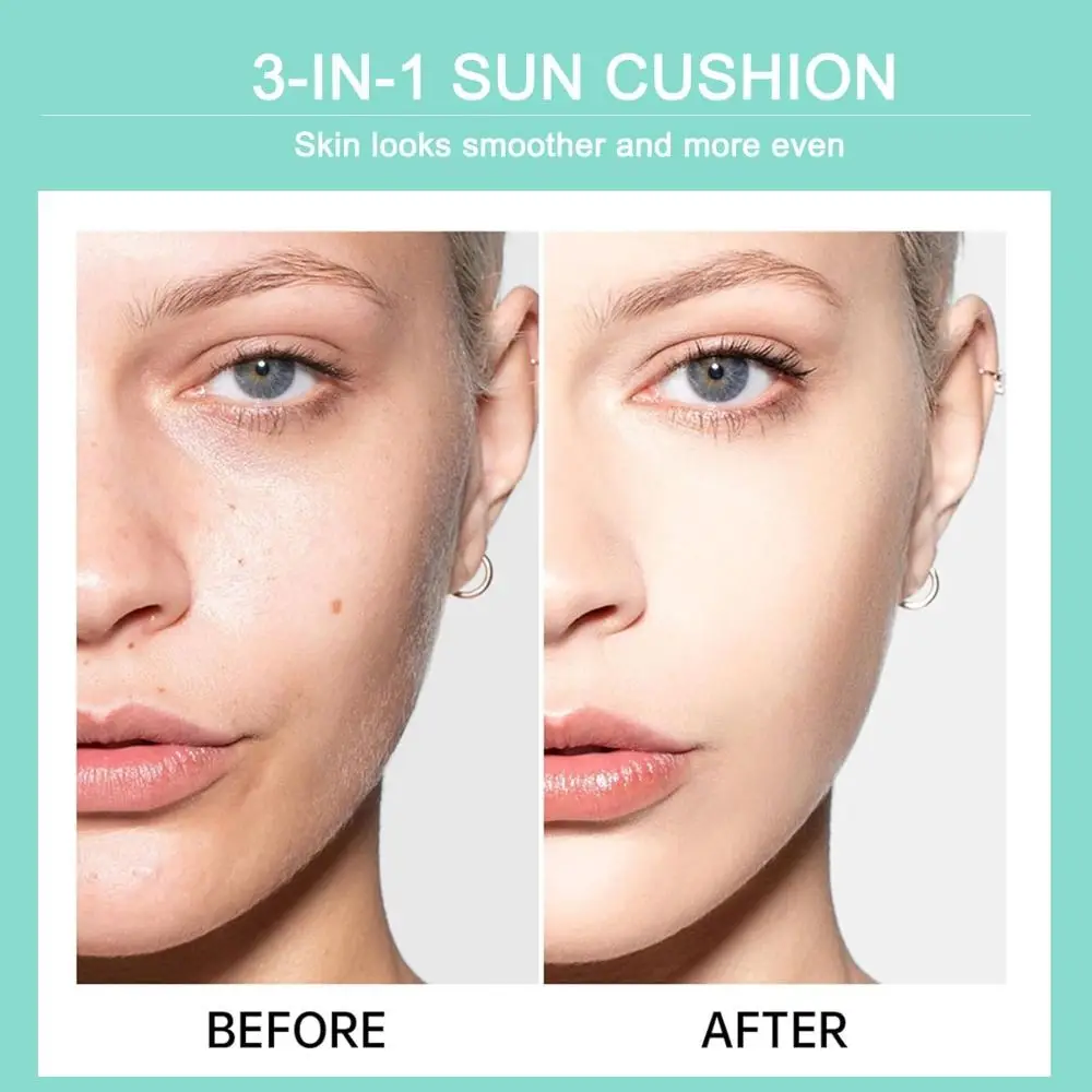 Facial Tinted Sunscreen SPF60 Sun Cushion Oil-Free Moisturizing & Soothing Face BB Cream Long-Lasting Natural Dewy 5 S65ff0c943a334ea5a30fe3df09f39f77J