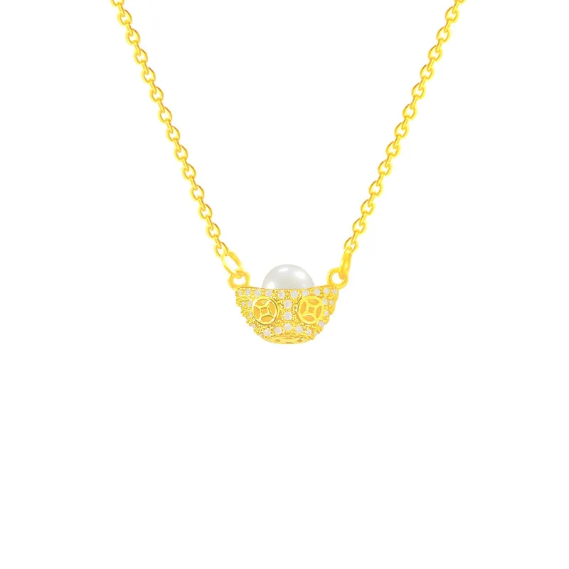 3D Chinese Style Pearl Treasure Shape Zircon Chain Pendant Necklace Nimble Mother's Day Woman Wedding Family Friend Jewelry
3D Chinese Style Pearl Treasure Shape Zircon Chain Pendant Necklace Nimble Mother's Day Woman Wedding Family Friend Jewelry