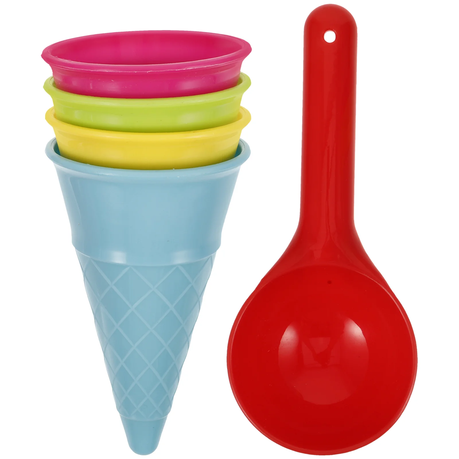 

Sand Ice Cream Toys Beach Toy Kids Play Scoop Cone Mold Set Plastic Cones Molds Pretend Outdoor Toys Playset Summer Cup Castle